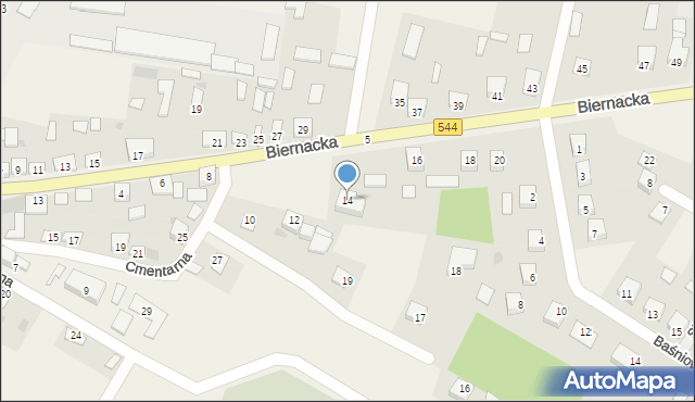 Krasnosielc, Biernacka, 14, mapa Krasnosielc