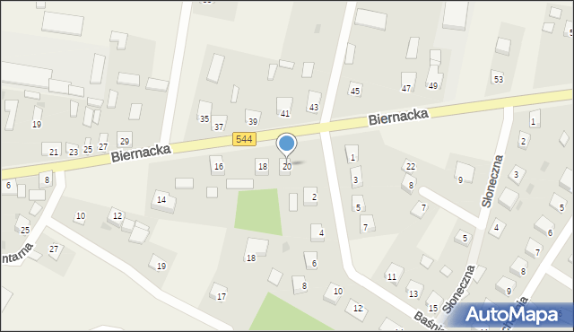 Krasnosielc, Biernacka, 20, mapa Krasnosielc