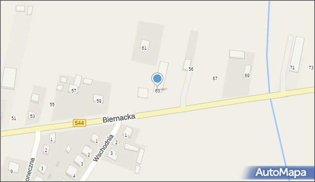 Krasnosielc, Biernacka, 63, mapa Krasnosielc