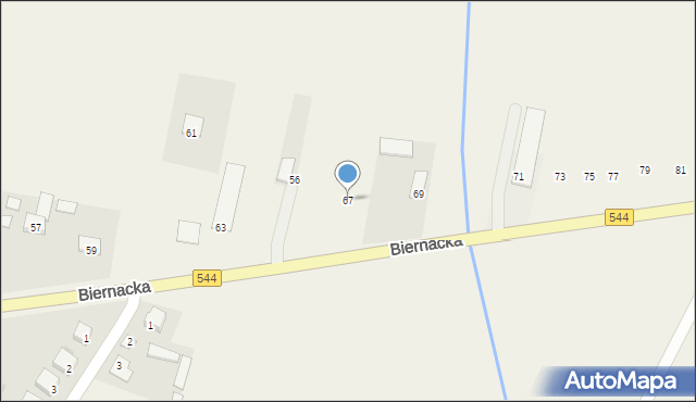 Krasnosielc, Biernacka, 67, mapa Krasnosielc