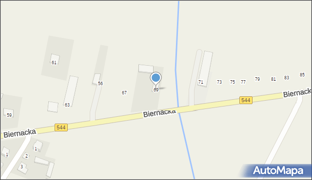 Krasnosielc, Biernacka, 69, mapa Krasnosielc