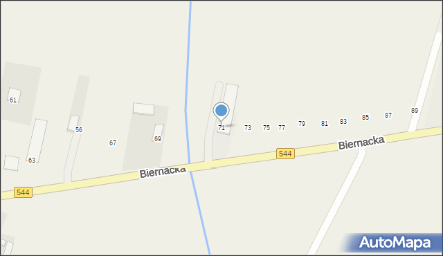 Krasnosielc, Biernacka, 71, mapa Krasnosielc