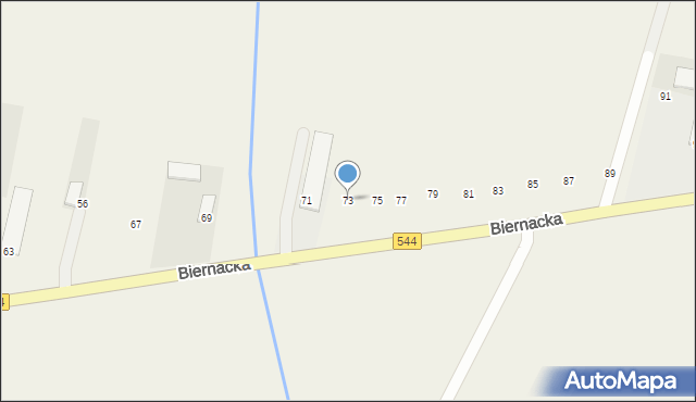 Krasnosielc, Biernacka, 73, mapa Krasnosielc