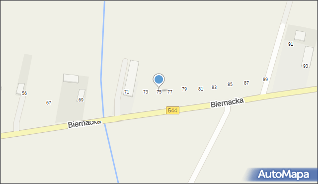 Krasnosielc, Biernacka, 75, mapa Krasnosielc