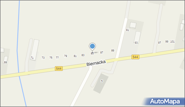 Krasnosielc, Biernacka, 85, mapa Krasnosielc