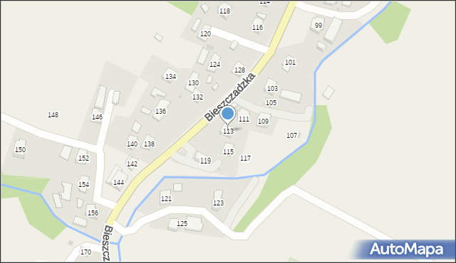 Królik Polski, Bieszczadzka, 113, mapa Królik Polski