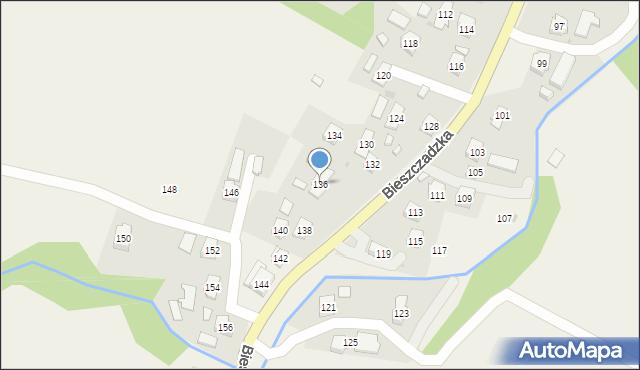 Królik Polski, Bieszczadzka, 136, mapa Królik Polski