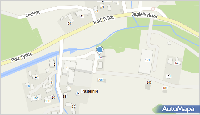 Krościenko nad Dunajcem, Biały Potok, 1A, mapa Krościenko nad Dunajcem