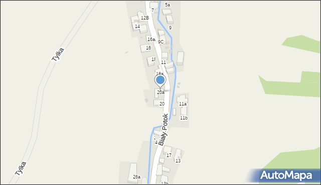 Krościenko nad Dunajcem, Biały Potok, 20a, mapa Krościenko nad Dunajcem