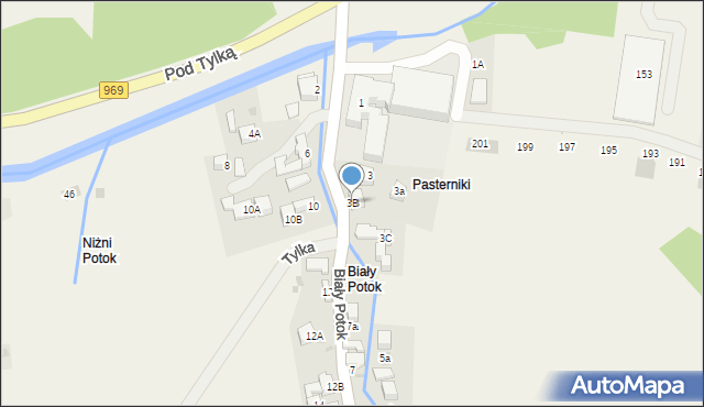 Krościenko nad Dunajcem, Biały Potok, 3B, mapa Krościenko nad Dunajcem