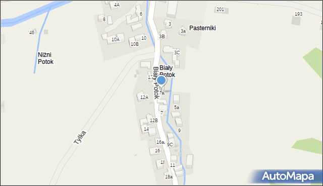Krościenko nad Dunajcem, Biały Potok, 7a, mapa Krościenko nad Dunajcem