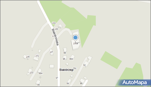 Krosno, Białobrzeska, 100a, mapa Krosna