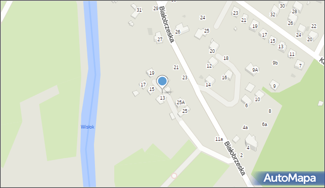 Krosno, Białobrzeska, 13a, mapa Krosna