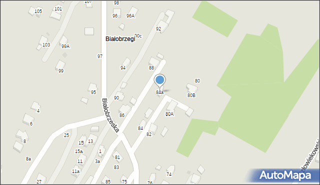 Krosno, Białobrzeska, 84a, mapa Krosna