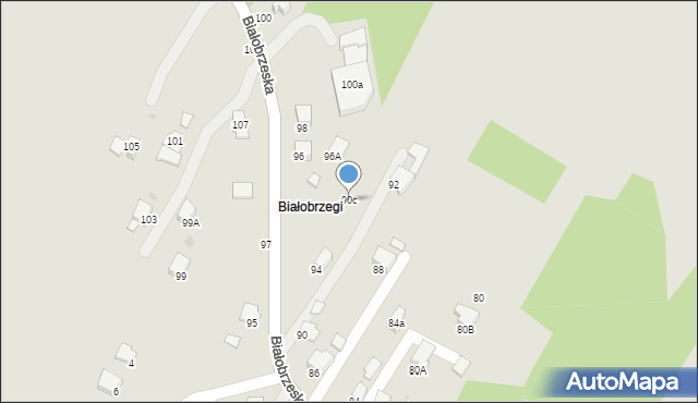 Krosno, Białobrzeska, 90c, mapa Krosna