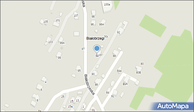 Krosno, Białobrzeska, 94, mapa Krosna