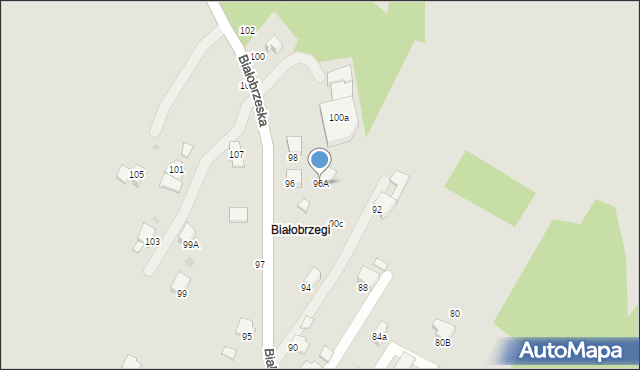 Krosno, Białobrzeska, 96A, mapa Krosna