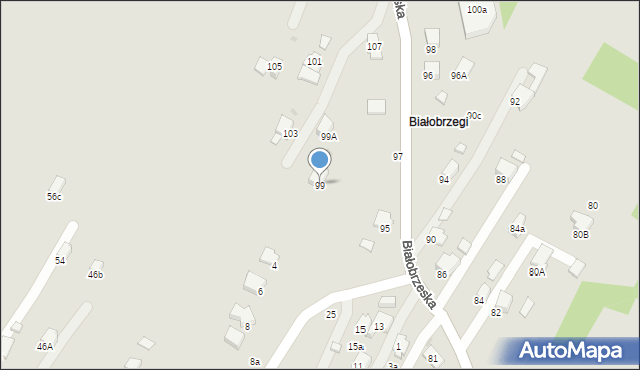 Krosno, Białobrzeska, 99, mapa Krosna