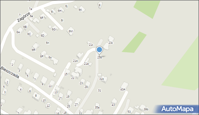 Krosno, Bieszczada Seweryna, 23b, mapa Krosna