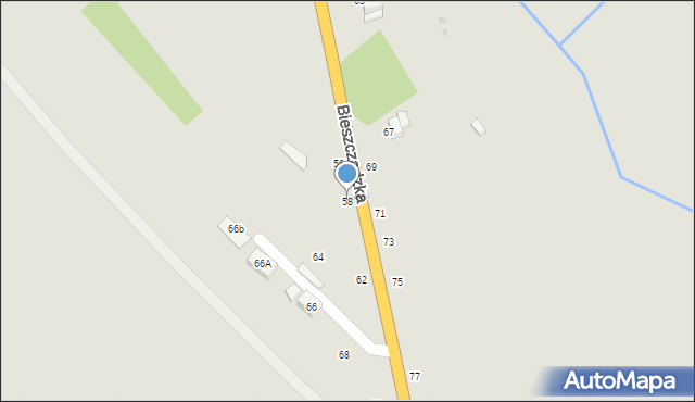 Krosno, Bieszczadzka, 58, mapa Krosna