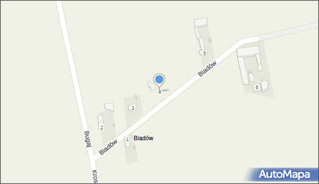 Krosno, Biadów, 4, mapa Krosna