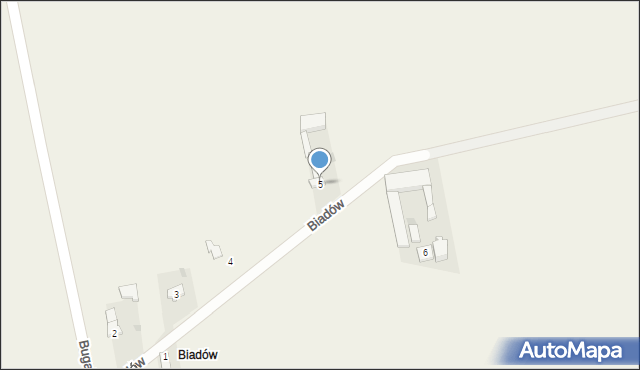 Krosno, Biadów, 5, mapa Krosna