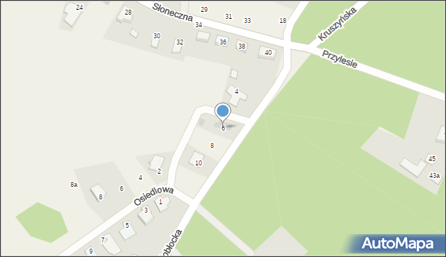 Kruszyn Krajeński, Białobłocka, 6, mapa Kruszyn Krajeński