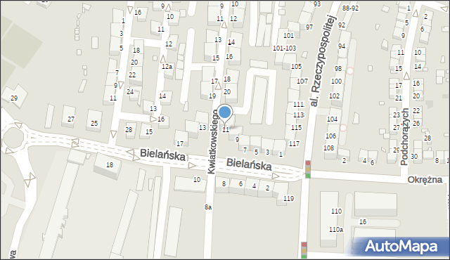 Legnica, Bielańska, 11, mapa Legnicy