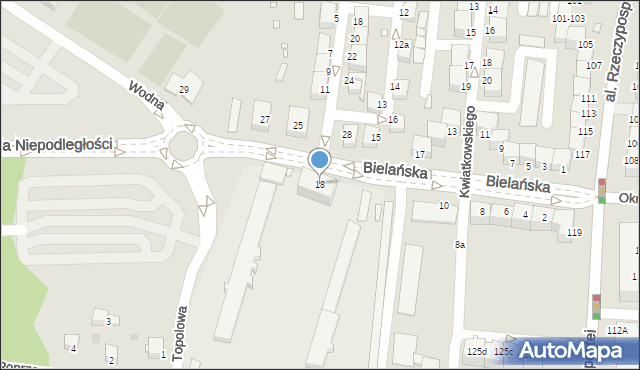 Legnica, Bielańska, 18, mapa Legnicy