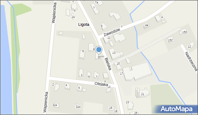 Ligota, Bielska, 10, mapa Ligota