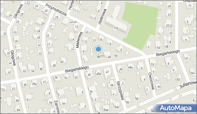Łódź, Biegańskiego Władysława, dr., 46, mapa Łodzi