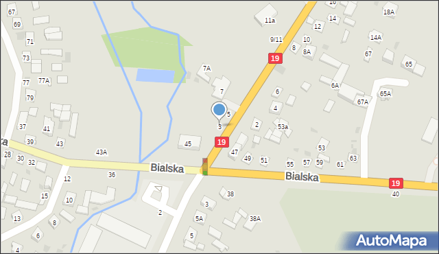Łosice, Białostocka, 3, mapa Łosice