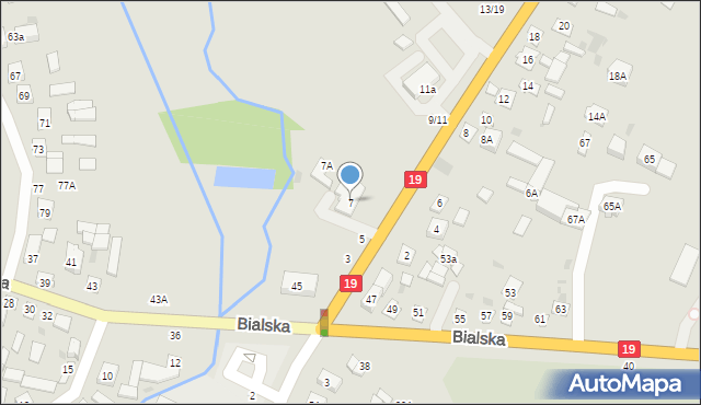 Łosice, Białostocka, 7, mapa Łosice