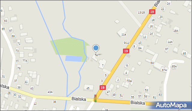 Łosice, Białostocka, 7A, mapa Łosice