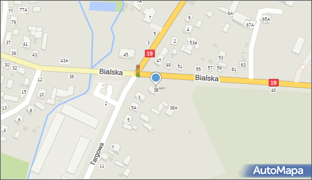 Łosice, Bialska, 38, mapa Łosice