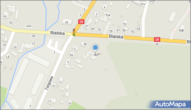 Łosice, Bialska, 38A, mapa Łosice