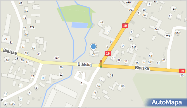 Łosice, Bialska, 45, mapa Łosice