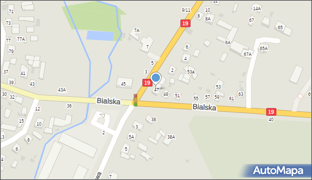 Łosice, Bialska, 47, mapa Łosice
