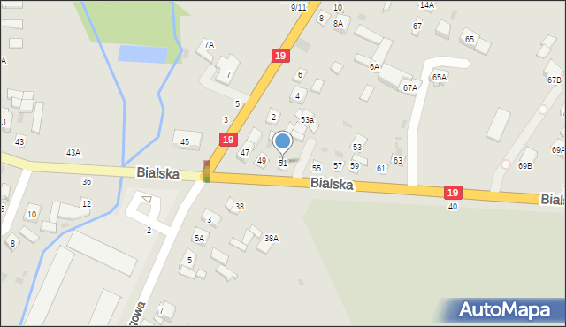 Łosice, Bialska, 51, mapa Łosice