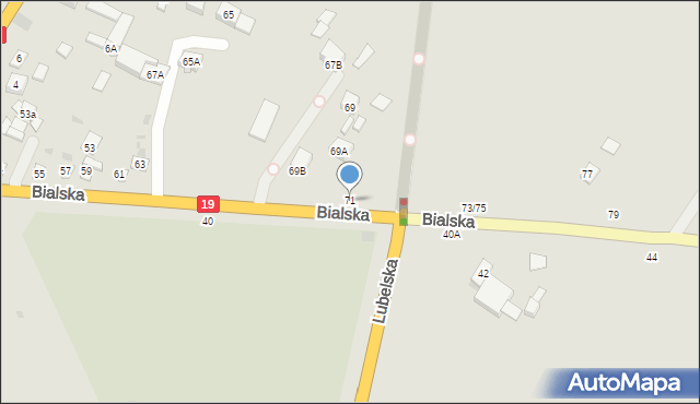 Łosice, Bialska, 71, mapa Łosice