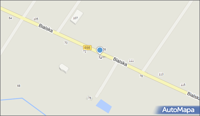 Łosice, Bialska, 74, mapa Łosice