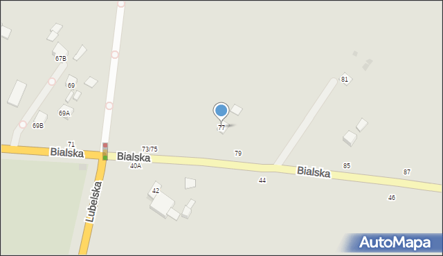 Łosice, Bialska, 77, mapa Łosice