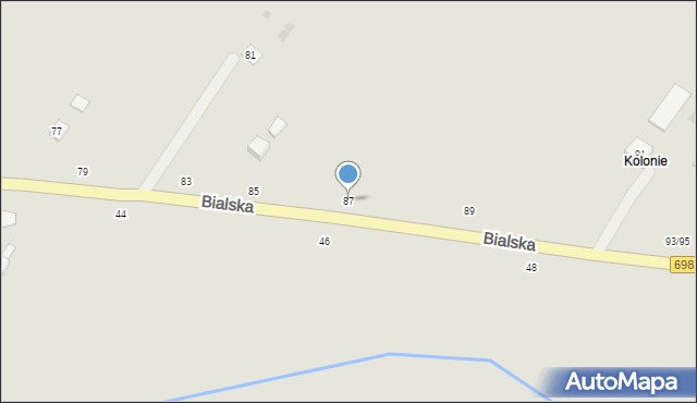 Łosice, Bialska, 87, mapa Łosice