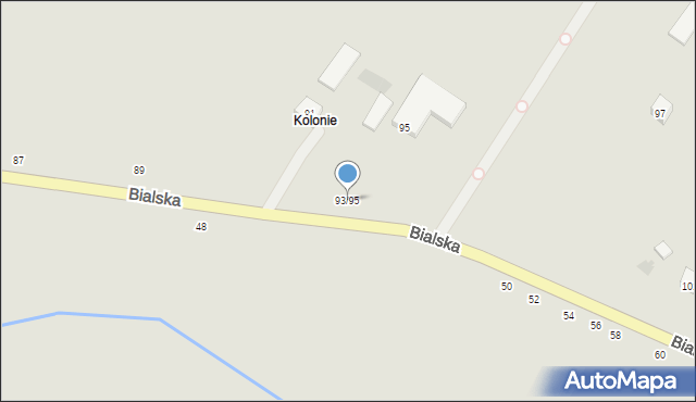 Łosice, Bialska, 93/95, mapa Łosice