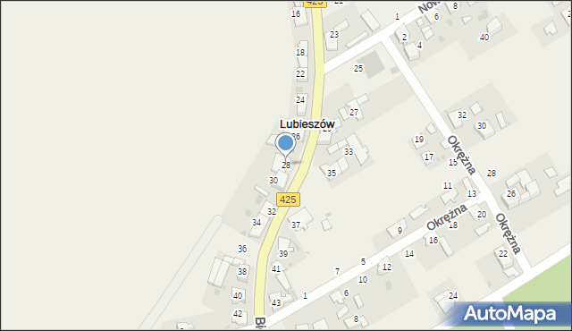 Lubieszów, Bierawska, 28, mapa Lubieszów