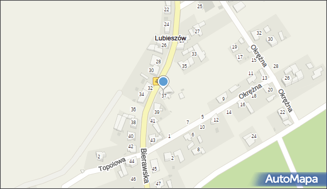 Lubieszów, Bierawska, 37, mapa Lubieszów