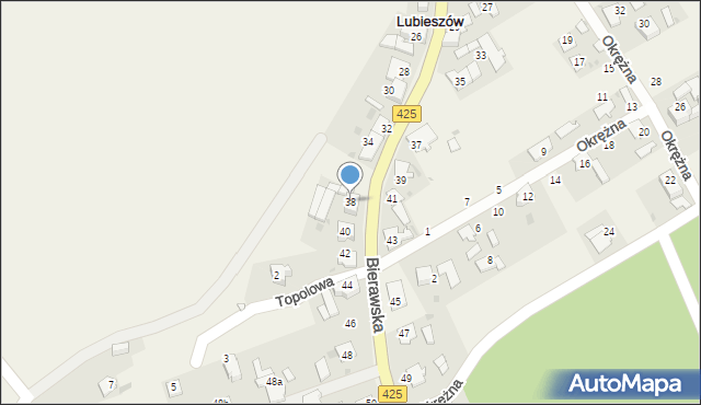 Lubieszów, Bierawska, 38, mapa Lubieszów