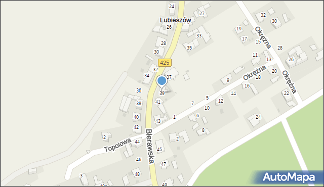 Lubieszów, Bierawska, 39, mapa Lubieszów