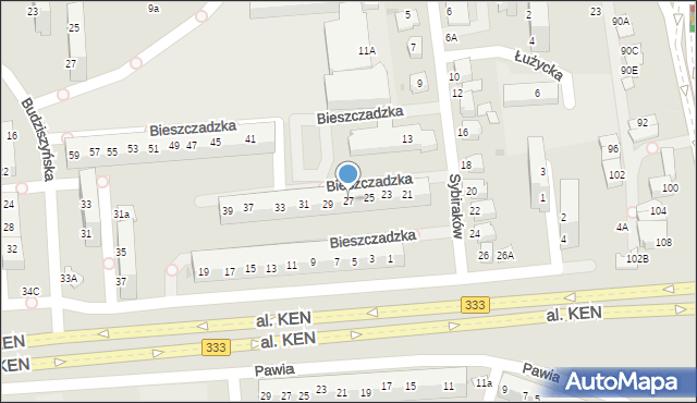 Lubin, Bieszczadzka, 27, mapa Lubin