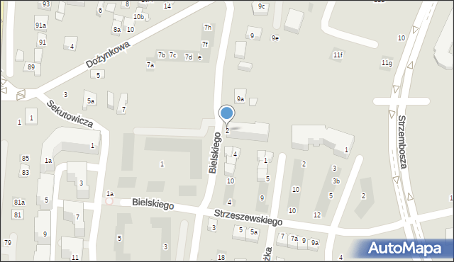 Lublin, Bielskiego Konrada, 2, mapa Lublina